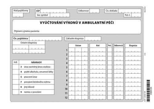 01B- Vyúčtování výkonů v ambulantní péči - blok A5 100 l.