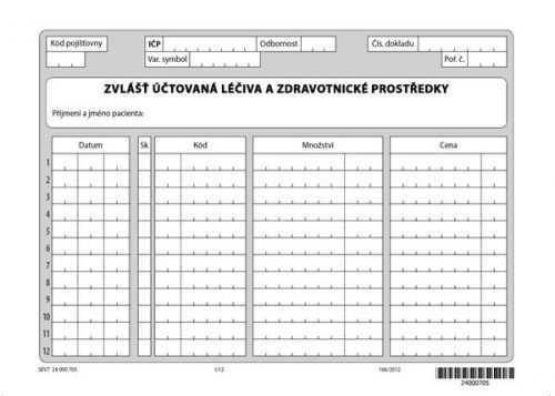 03- Zvlášť účtovaná léčiva a prostředky zdravotnické techniky - volné listy A5