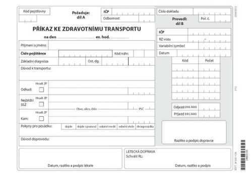 34- Příkaz ke zdravotnímu transportu - blok A5 2x50 l.