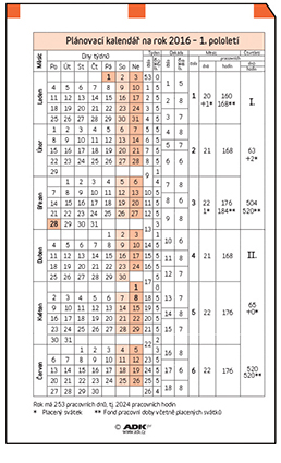 ADK Plánovací kalendář A5 2021 (1 list)