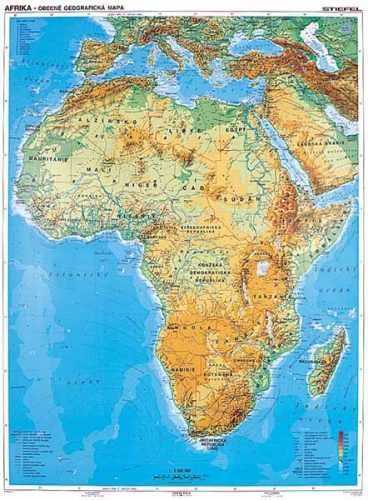 Afrika - obecně geografická mapa/politická mapa - A3
