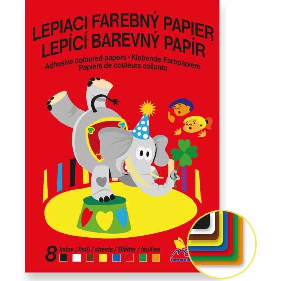 Barevné papíry lepicí A4 8 listů