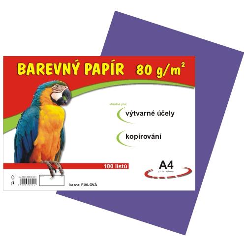 Barevný papír A4 80 g - 100 ks - fialový