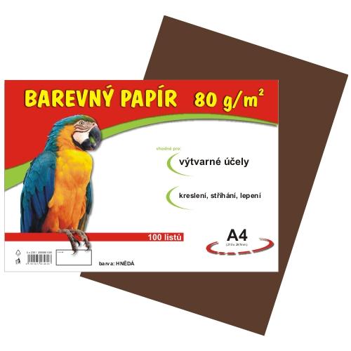 Barevný papír A4 80 g - 100 ks - hnědý