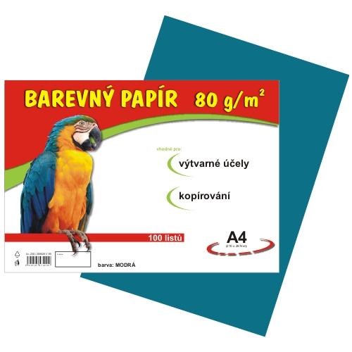 Barevný papír A4 80 g - 100 ks - modrý