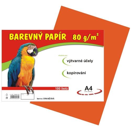 Barevný papír A4 80 g - 100 ks - oranžový