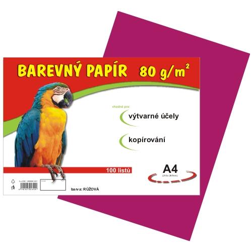 Barevný papír A4 80 g - 100 ks - růžový