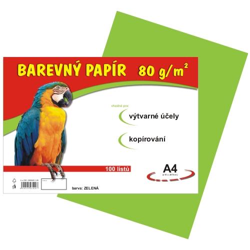 Barevný papír A4 80 g - 100 ks - zelený