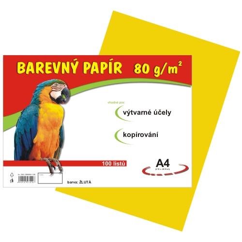 Barevný papír A4 80 g - 100 ks - žlutý