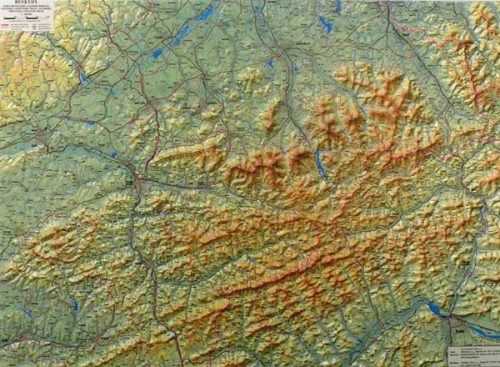 Beskydy - reliéfní - 1:100 000 - nástěnná mapa - 100x75cm