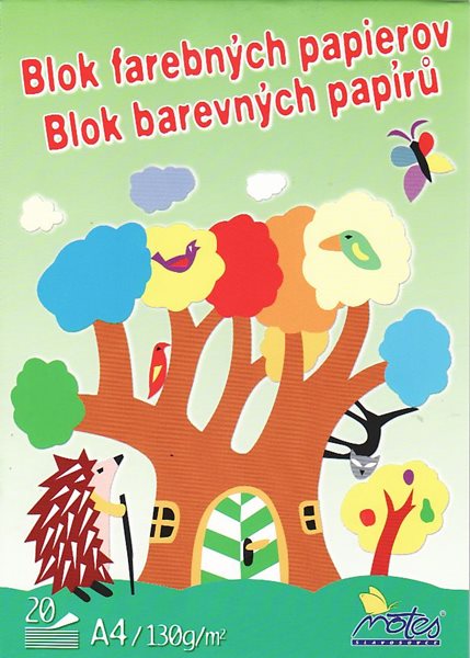 Blok barevných papírů A4 130 g - 20 listů