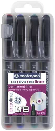 Centropen Popisovač CD/DVD/BD liner 4616 - sada 4 barev