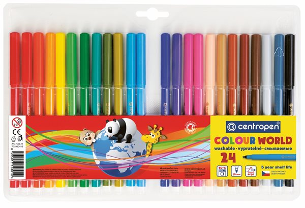 Centropen Popisovač COLOUR WORLD 7550 trojboký - sada 24 barev