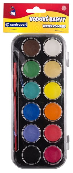 Centropen Vodové barvy 30 mm - 12 barev