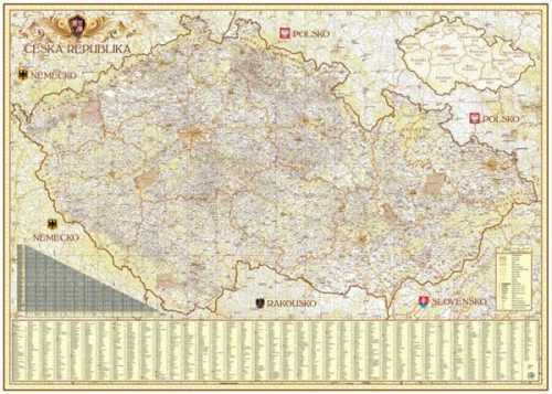 Česká republika exclusive - nástěnná mapa - 140x100 cm