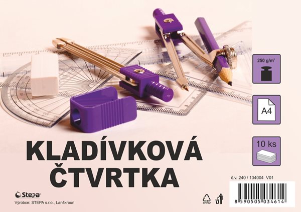 Čtvrtka kladívková bílá A4