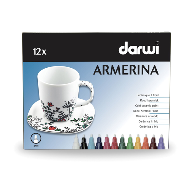 DARWI ARMERINA fixy na porcelán bez vypalování - sada 12 x 6 ml/2 mm