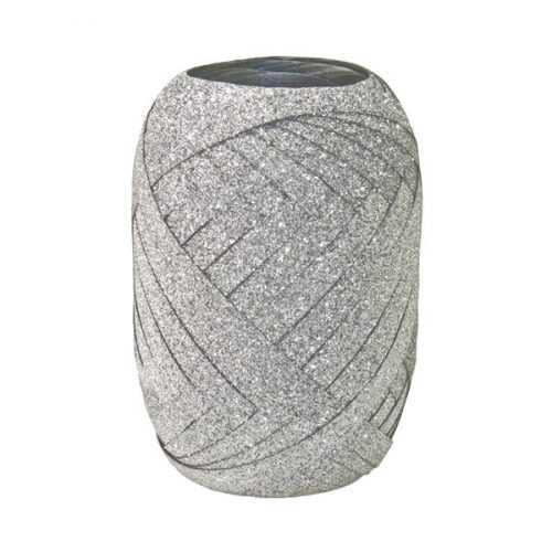 Dárková stuha 10 m × 5 mm - stříbrná glitter