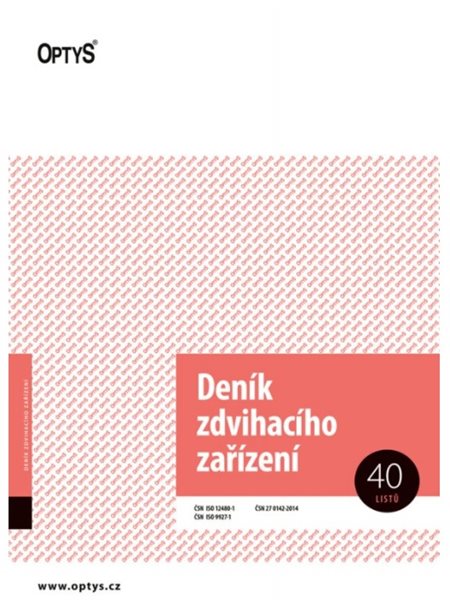 Deník zdvihacího zařízení - sešit A4 40 listů