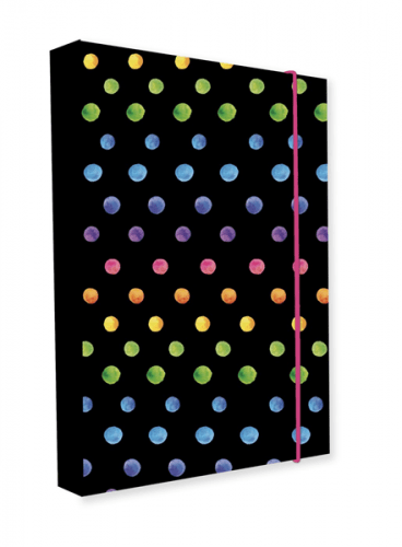 Desky na sešity s boxem A4 Jumbo - Dots colors