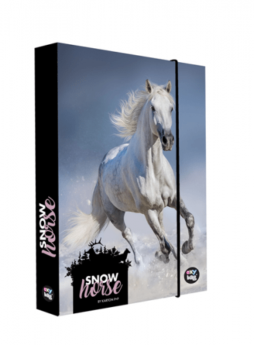 Desky na sešity s boxem A5 Jumbo - Kůň 2020/snow horse