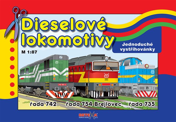 Dieselové lokomotivy - jednoduché vystřihovánky - A4