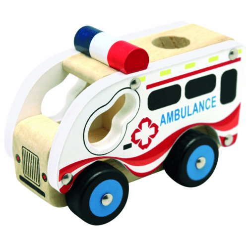 Dřevěné auto Ambulance