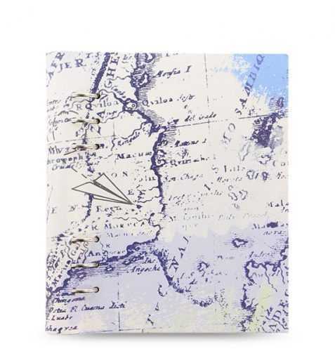 Filofax Clipbook Patterns kroužkový poznámkový blok A5 - Retro map (1)
