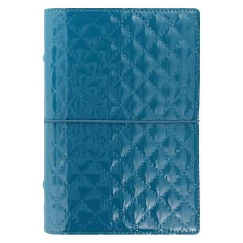 Filofax Kroužkový diář 2021 Domino Luxe osobní - tm.modrozelený