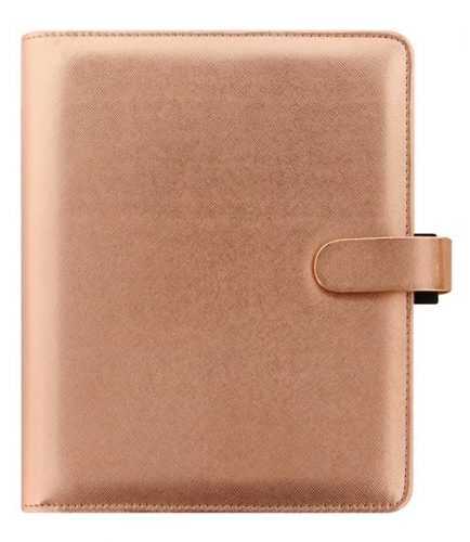 Filofax Kroužkový diář 2021 Saffiano Metallic A5 - Rose Gold