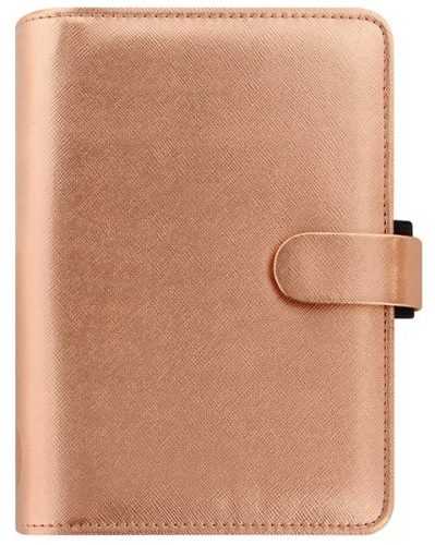 Filofax Kroužkový diář 2021 Saffiano Metallic osobní - Rose Gold