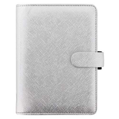 Filofax Kroužkový diář 2021 Saffiano Metallic osobní - Silver