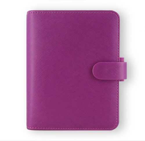 Filofax Kroužkový diář 2021 Saffiano kapesní - fialový - 145 x 115 x 34 mm