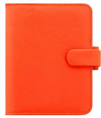Filofax Kroužkový diář 2021 Saffiano kapesní - oranžový - 145 x 115 x 34 mm