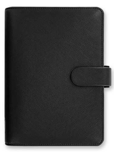 Filofax Kroužkový diář 2021 Saffiano osobní - černý - 188 x 135 x 35 mm