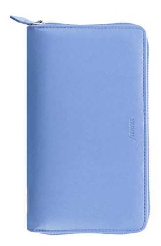 Filofax Kroužkový diář 2021 Saffiano osobní compact zip - sv.modrý - 208 x 125 x 31 mm