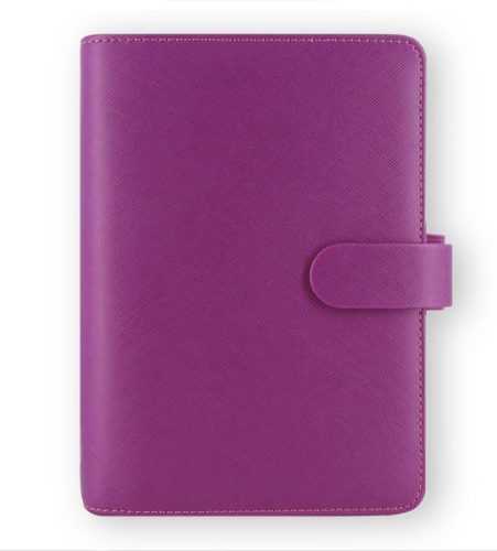 Filofax Kroužkový diář 2021 Saffiano osobní - fialový - 188 x 135 x 35 mm