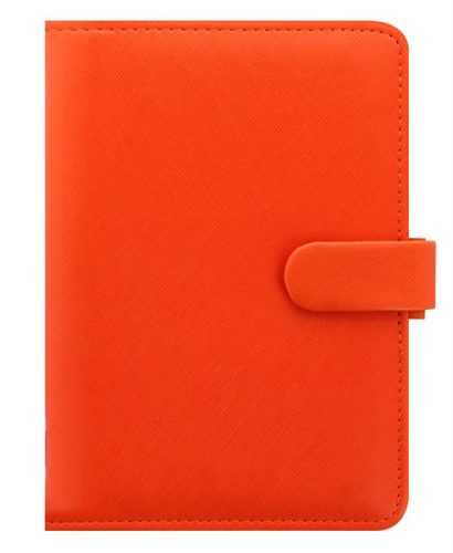 Filofax Kroužkový diář 2021 Saffiano osobní - oranžový - 188 x 135 x 35 mm