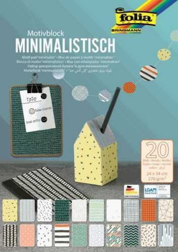 Folia Blok barevných papírů 24 x 34 cm MINIMALISMUS
