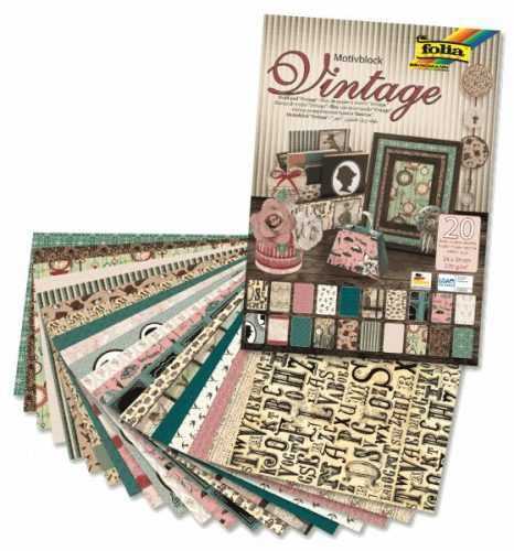 Folia blok s motivem - VINTAGE II 24 x 34 cm