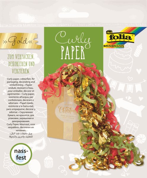 Folia kroucený papír - zlatý