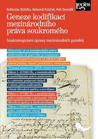Geneze kodifikací mezinárodního práva soukromého - Soukromoprávní úpravy mezinárodních poměrů - Růžička Květoslav