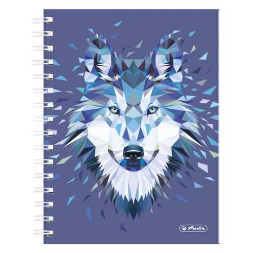 Herlitz Spirálový blok A5/100 listů čtverečkovaný Wild Animal Vlk