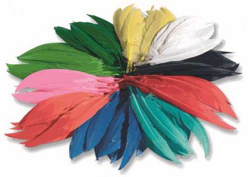 Indiánská barevná pera - 10-20 cm