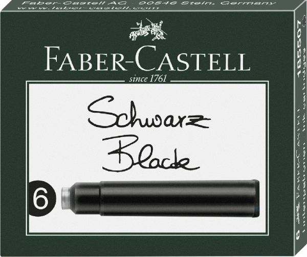 Inkoustové bombičky Faber-Castell 6 ks - černá