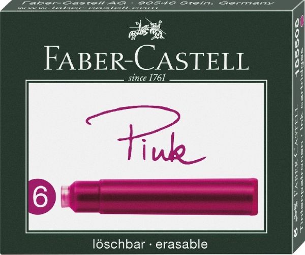 Inkoustové bombičky Faber-Castell 6 ks - růžová