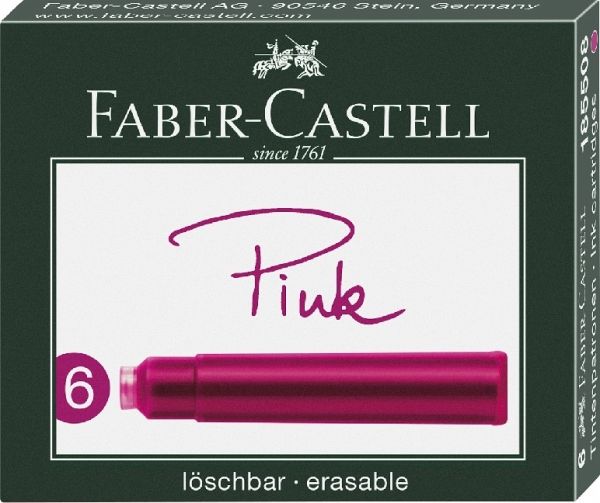 Inkoustové bombičky Faber-Castell 6 ks - růžová