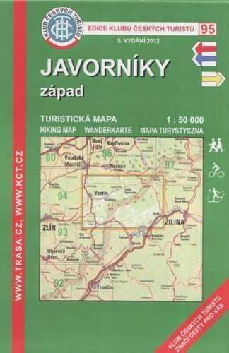 Javorníky - západ - mapa KČT č.95 - 1:50t