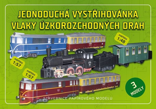 Jednoduchá vystřihovánka vlaky úzkorozchodných drah - Stavebnice papírového modelu - neuveden