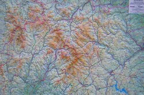Jeseníky - reliéfní nástěnná mapa - 1:80 000 - 100x75cm